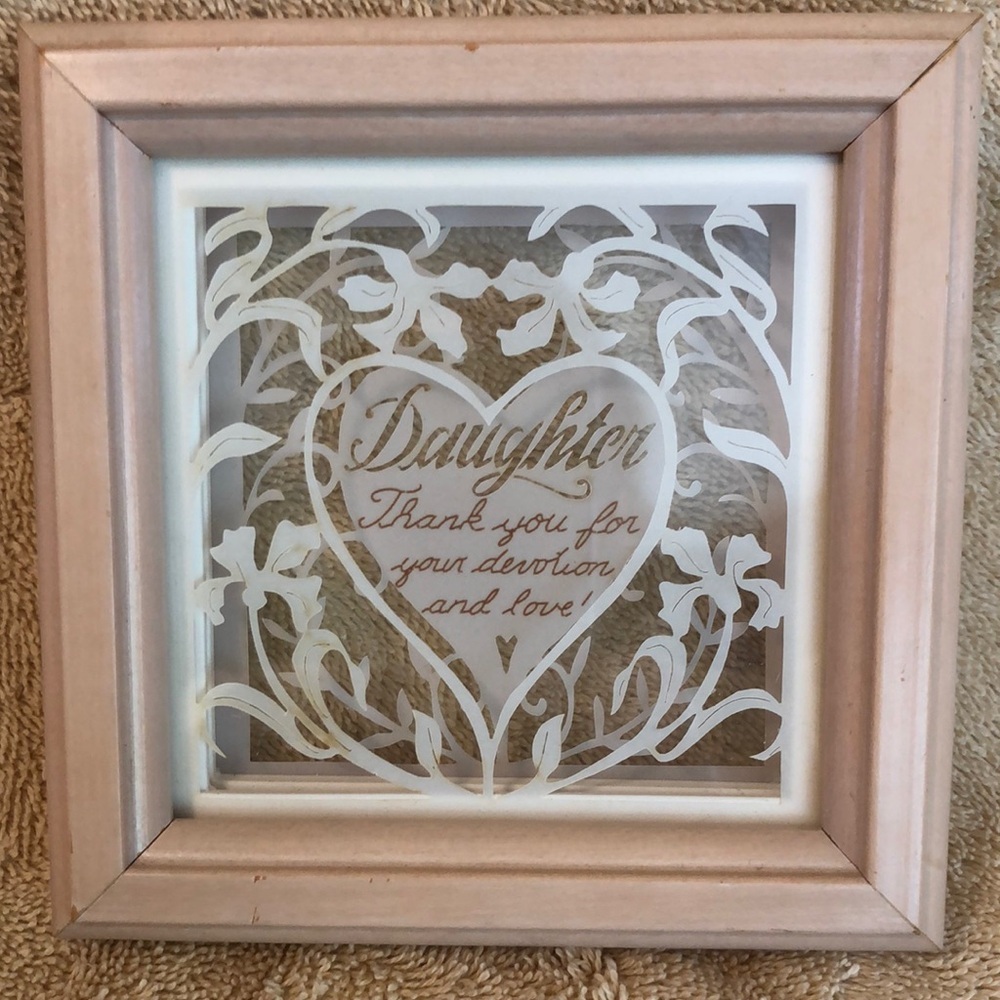 Daughter Shadow Box, 5”x5” Frame is Pink